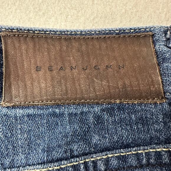 Sean John Mens Size 36 Blue Bermuda Shorts Denim‎ Cotton - Picture 10 of 11